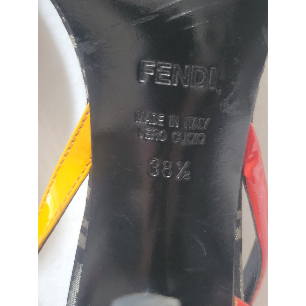 Fendi Slingback Women Italy Shoes Heels Multi Color Size 38.5 - Picture 9 of 9